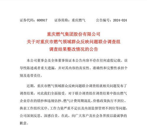 重庆燃气收费问题：从用户视角看整改与反思