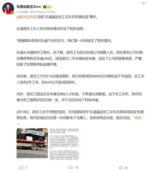 乐道逼员工买车后辞退事件：真相与反思