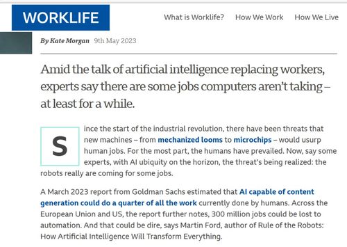 AI无法替代的是谁的工作？从个人视角看未来职场