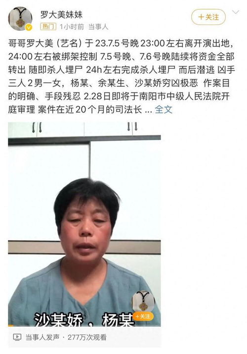 网红罗大美遇害案即将开庭：家属对话还原真相