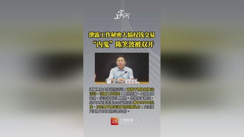 内鬼陈笑波：权钱交易背后的腐败深渊