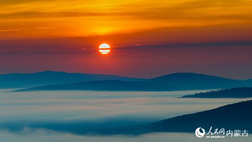 从高空俯瞰的日出云海