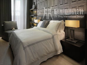 一张展示现代风格卧室布局的图片