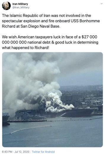 伊朗港口再爆炸火势蔓延浓烟滚滚