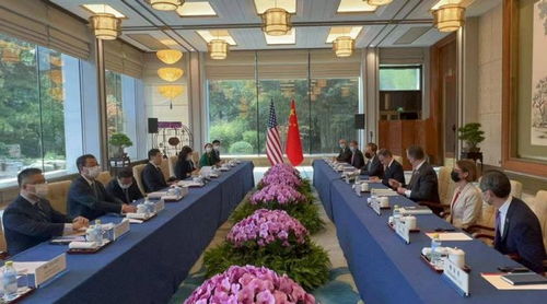 中美双方代表会谈场景