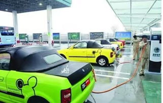 新能源汽车停在充电站旁