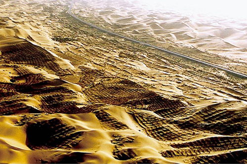 治沙前后对比图