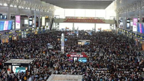 繁忙的高铁站台