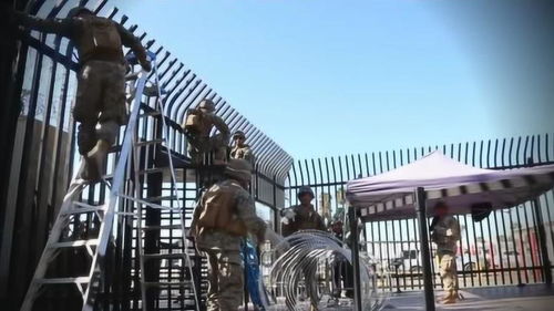 美国边境巡逻队与移民冲突的现场画面