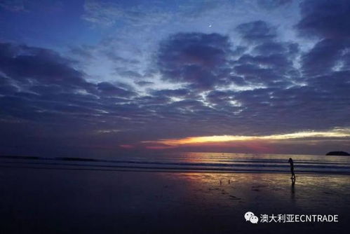 烟台地标海边日落美景与红人合影