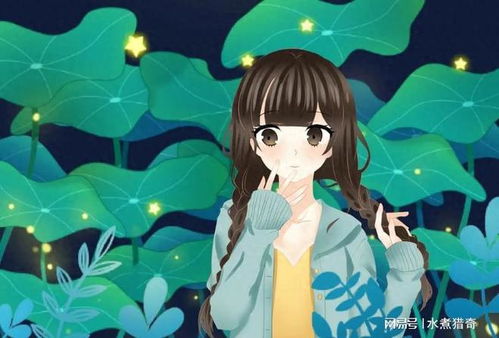 夜晚两个女孩坐在路灯下听歌