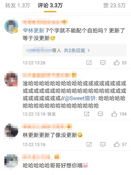 林更新晒出的网友负面评论截图拼图