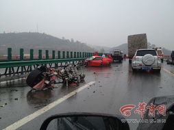 高速多车追尾事故现场