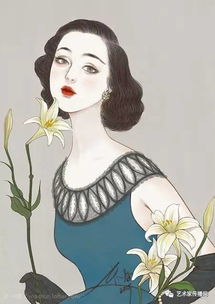 一位女子站在画廊前凝视画作