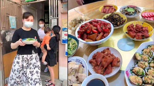 家庭聚餐温馨画面