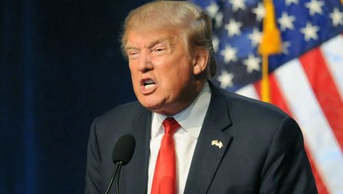 特朗普面对媒体发言场景