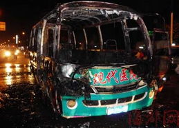 石狮被撞后的现场照片