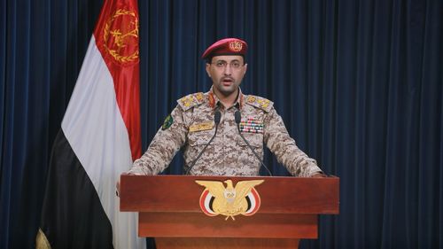 胡塞武装发言人发言画面<h2 id=