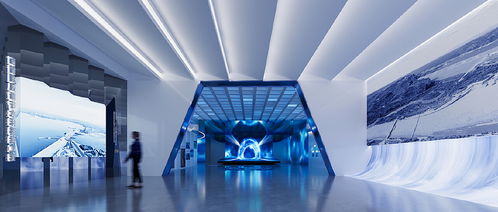 现代科技感十足的博物馆展厅环境