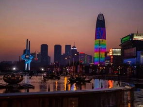 义乌夜景灯火通明的国际商贸城