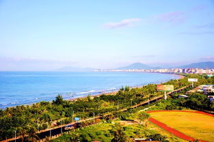 三亚湾海边护栏实景图