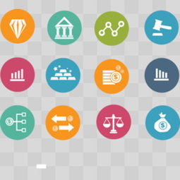 科技与金融图标并列展示 箭头向上趋势图