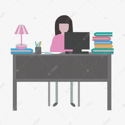 书桌前静静阅读的女孩