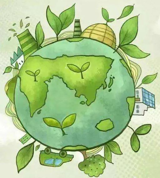绿色植物与地球生态环境示意图