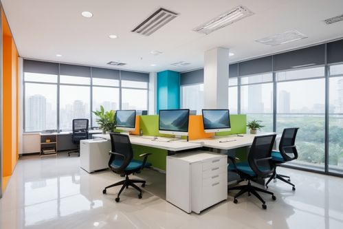 女生在办公室认真工作场景