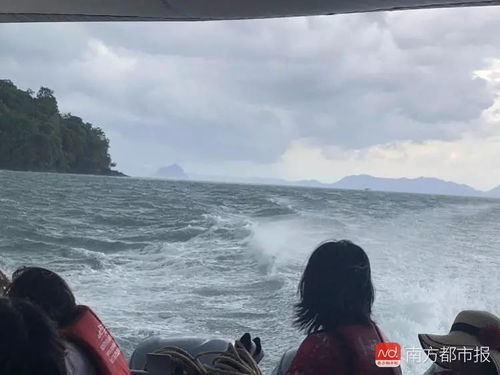 游船在风浪中剧烈摇晃的场景