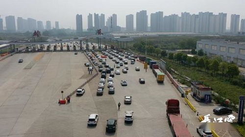 高速公路收费站夜晚车流密集