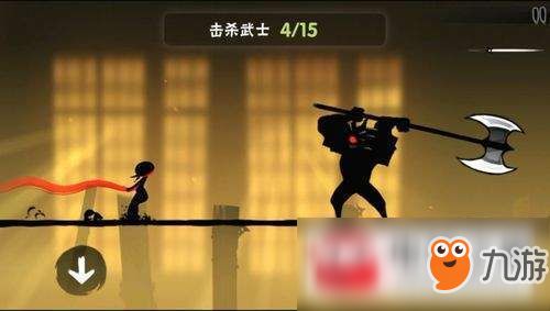 武士练习剑术与躲避箭矢的动作