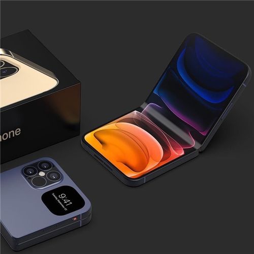 折叠屏iPhone与传统直板机对比示意图