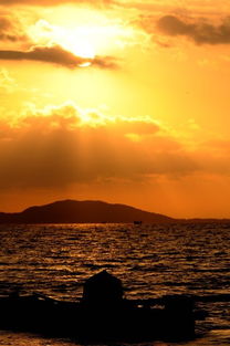 落日余晖下的海边合唱现场