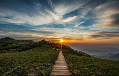 一群年轻人在山顶看日出