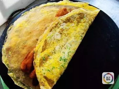 胖人鱼在趵突泉边吃煎饼果子的视频截图