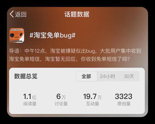 淘宝用户收到免单红包通知