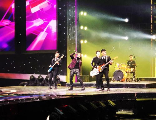 歌手在舞台上激情演唱