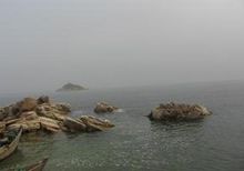 烟台养马岛海边演唱会现场航拍图