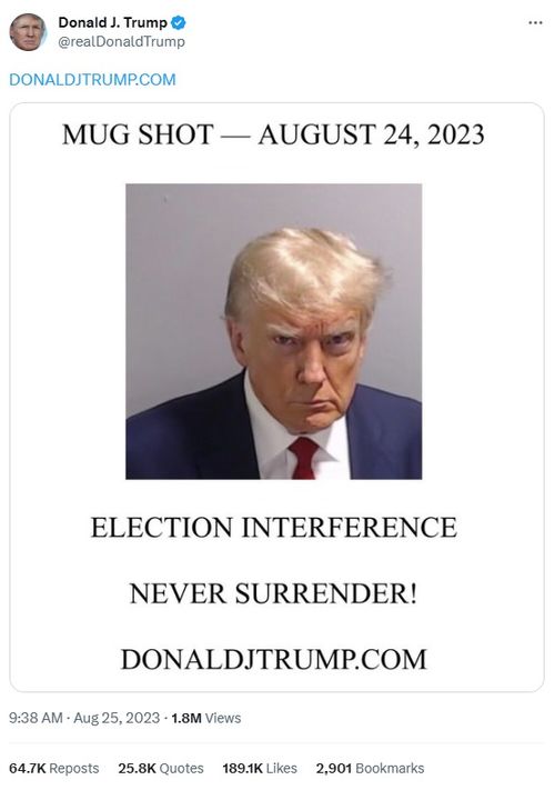 特朗普在社交平台X上发布“吞并加拿大”言论截图