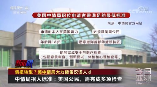 美国中情局中文招募视频画面
