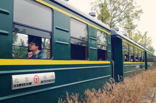 老旧绿皮火车停靠在站台