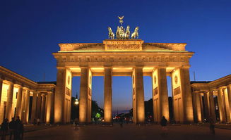 德国柏林城市夜景与国会大厦