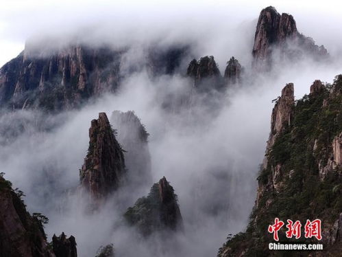 黄山云雾缭绕美景吸引游客<h2 id=