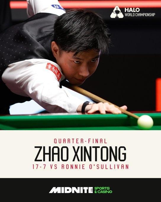 赵心童与奥沙利文拥抱