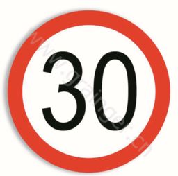 夜晚道路警示灯和限速标志