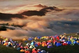 草原露营篝火晚会现场