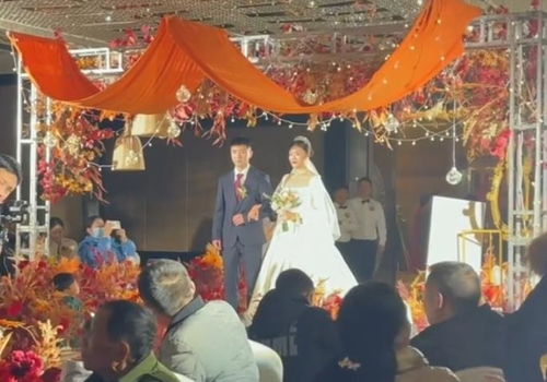 海底捞婚礼新人敬酒现场照片