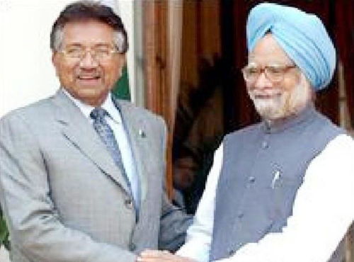 印度与巴基斯坦领导人握手旧照