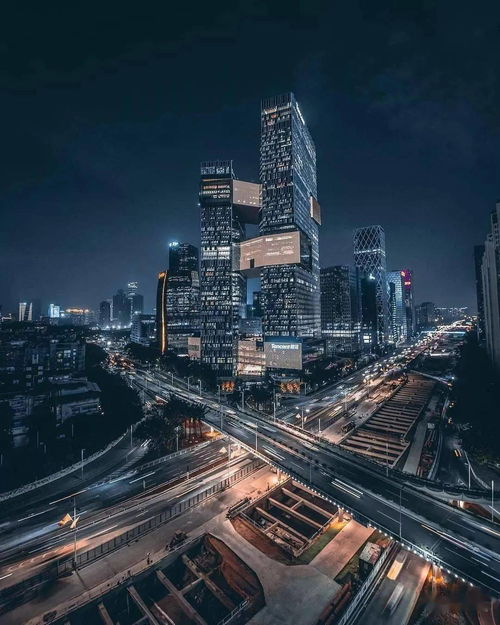 郑州东区CBD夜景航拍图